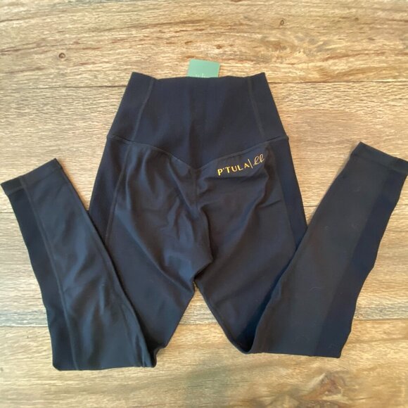 NWT P’tula x HB High Waisted Ribbed Detail Black Seamless Leggings Size XS 🖤 - Picture 9 of 13